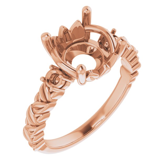 Accented Floral Engagement Ring