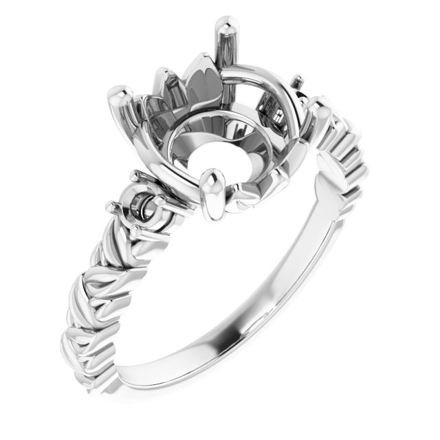 Accented Floral Engagement Ring