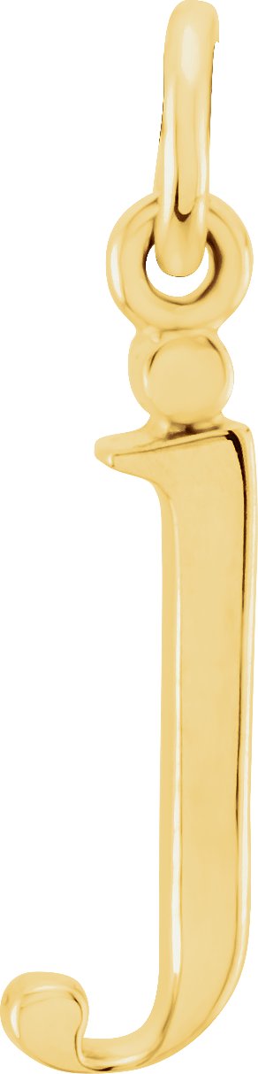18K Yellow Gold-Plated Sterling Silver Lowercase Initial J Pendant