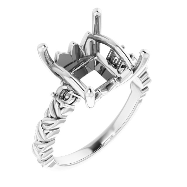 Accented Floral Engagement Ring