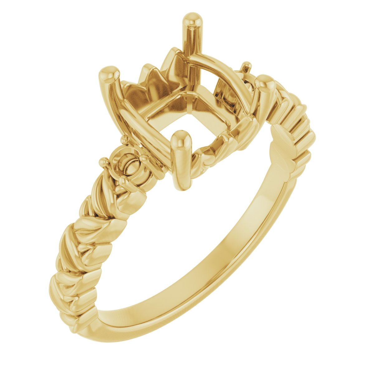 Accented Floral Engagement Ring