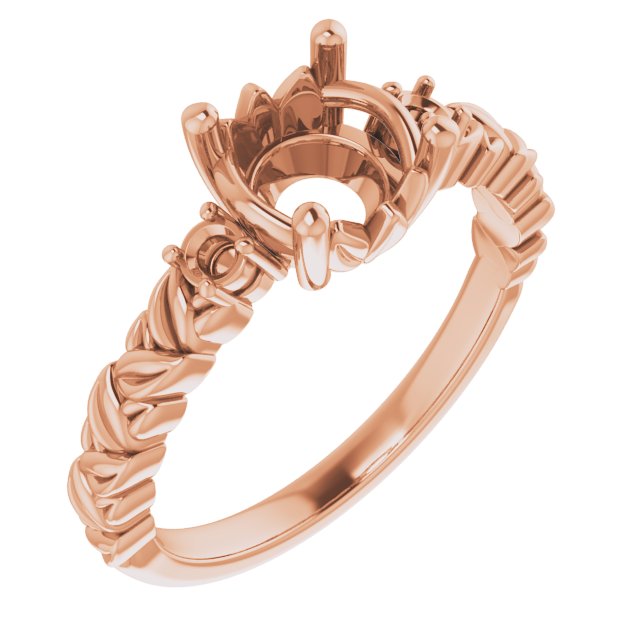 Accented Floral Engagement Ring