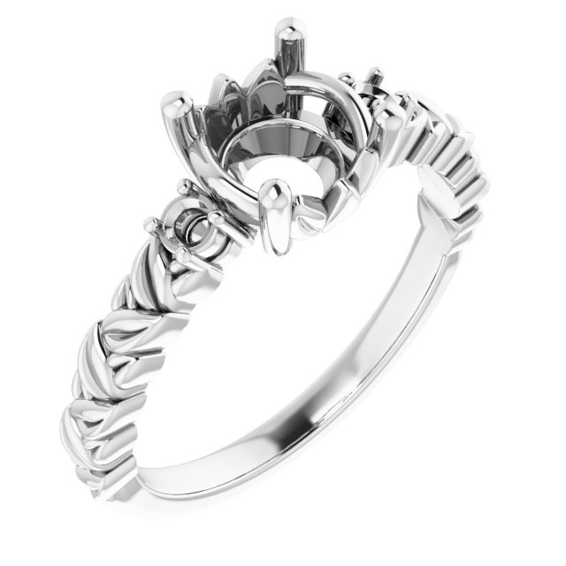 Accented Floral Engagement Ring