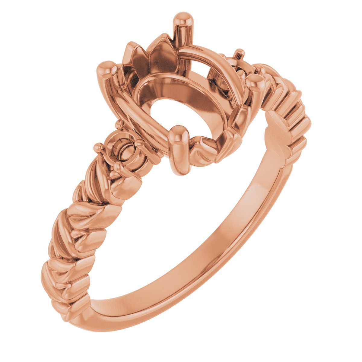 Accented Floral Engagement Ring