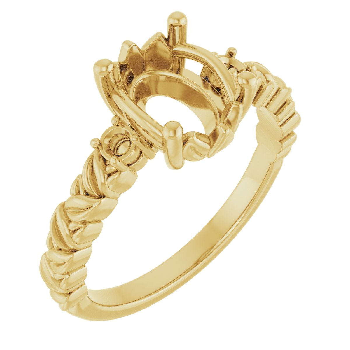 Accented Floral Engagement Ring