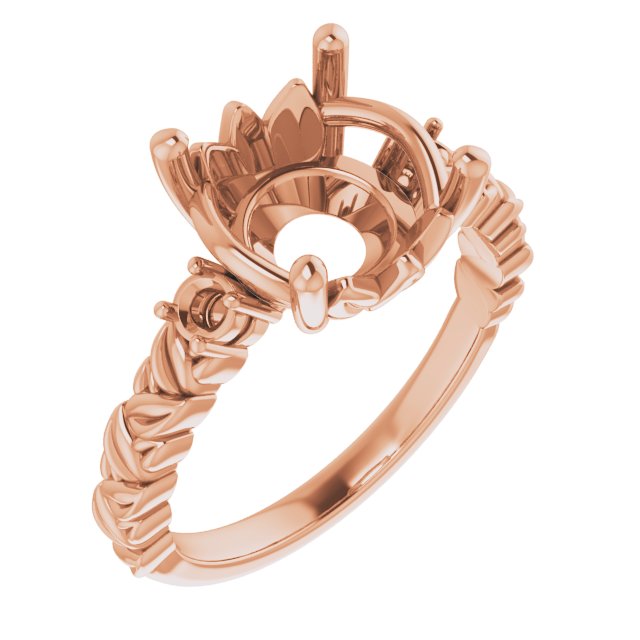 Accented Floral Engagement Ring