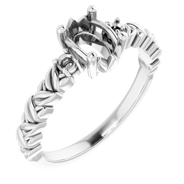 Accented Floral Engagement Ring