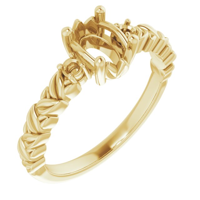 Accented Floral Engagement Ring