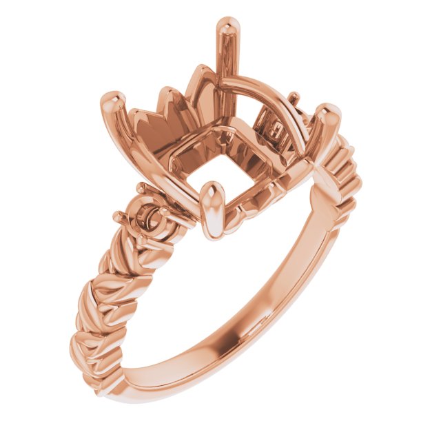 Accented Floral Engagement Ring