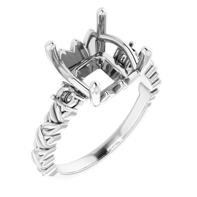 Accented Floral Engagement Ring
