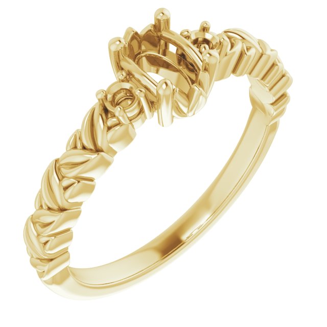 Accented Floral Engagement Ring