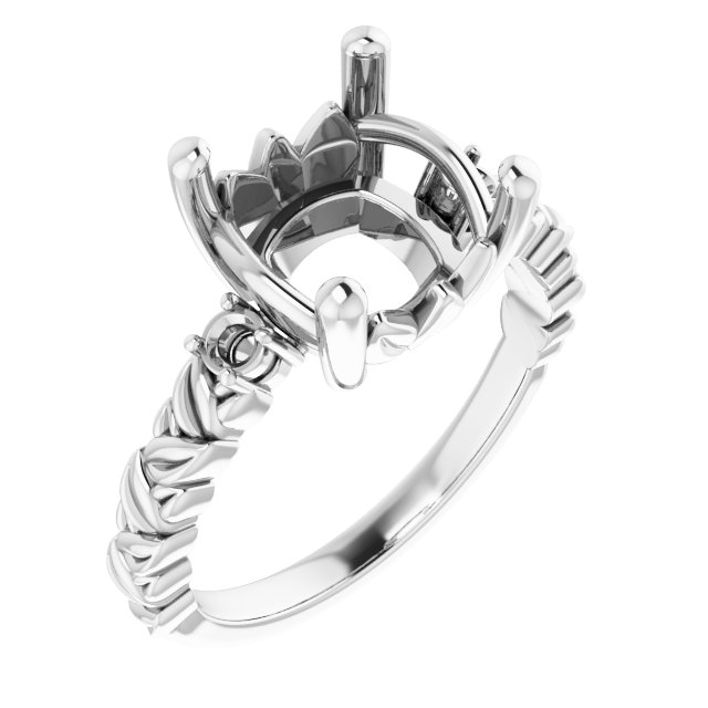 Accented Floral Engagement Ring