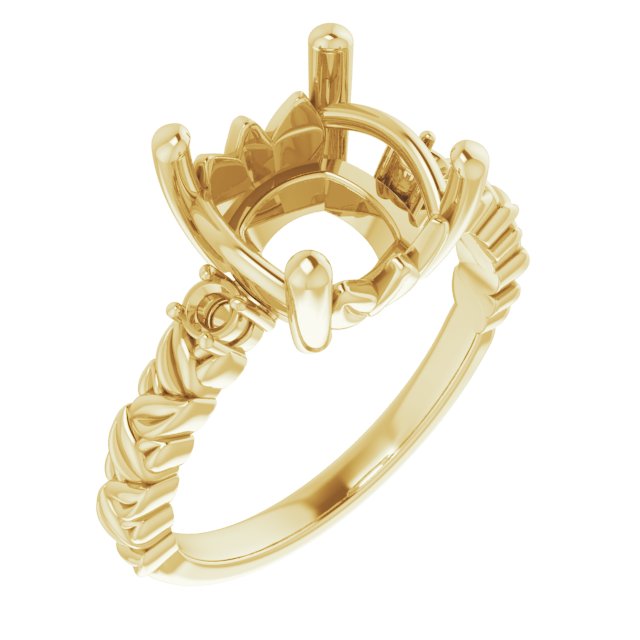 Accented Floral Engagement Ring
