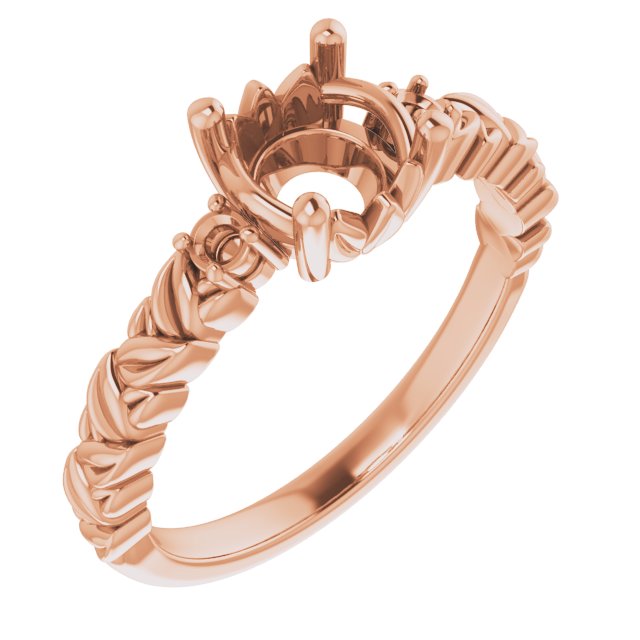 Accented Floral Engagement Ring