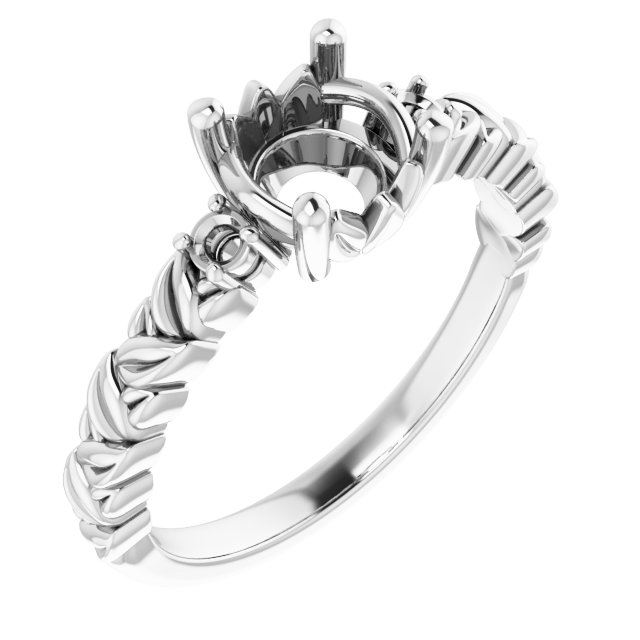 Accented Floral Engagement Ring