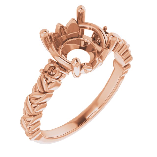 Accented Floral Engagement Ring