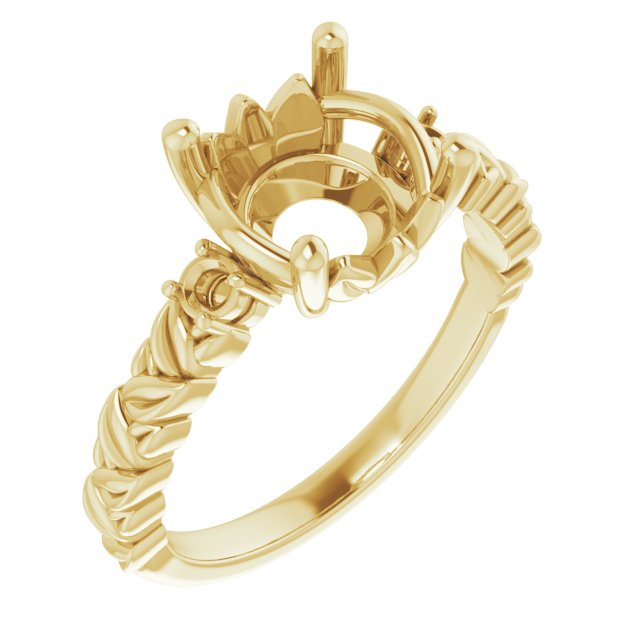 Accented Floral Engagement Ring