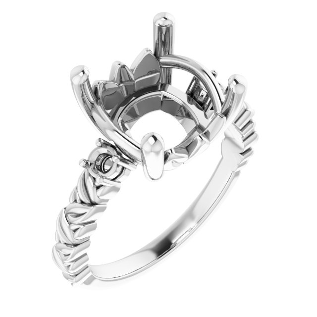 Accented Floral Engagement Ring