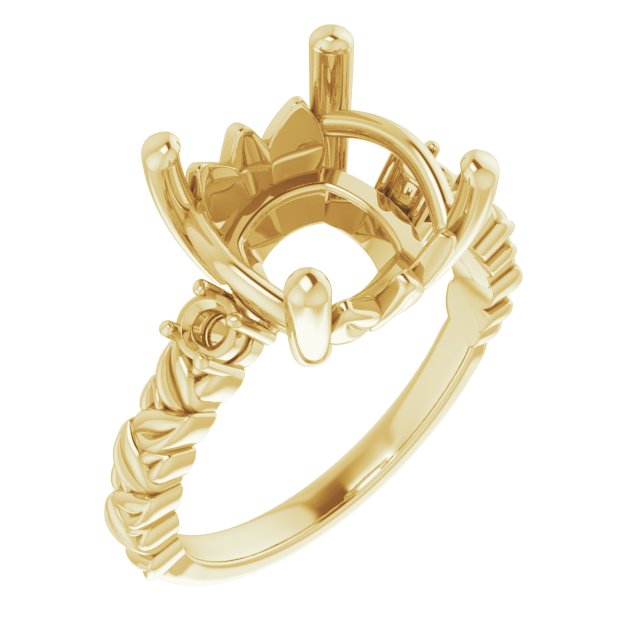 Accented Floral Engagement Ring