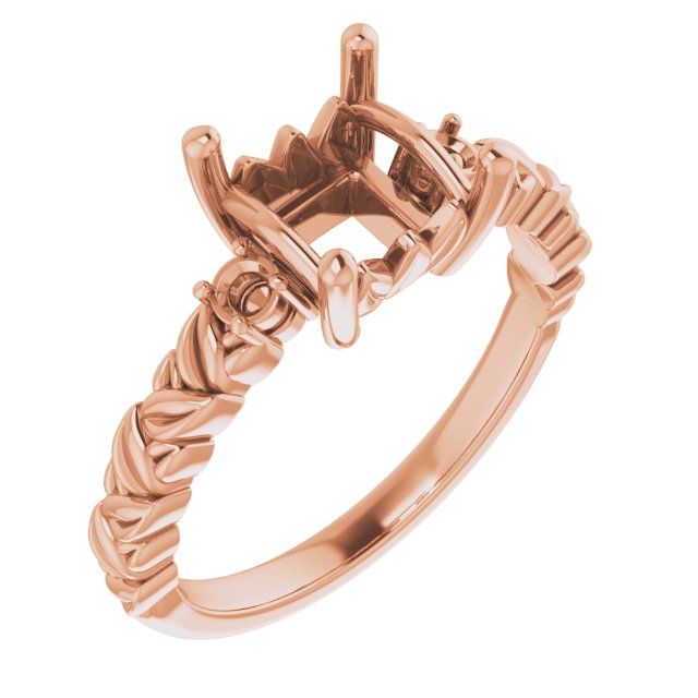 Accented Floral Engagement Ring