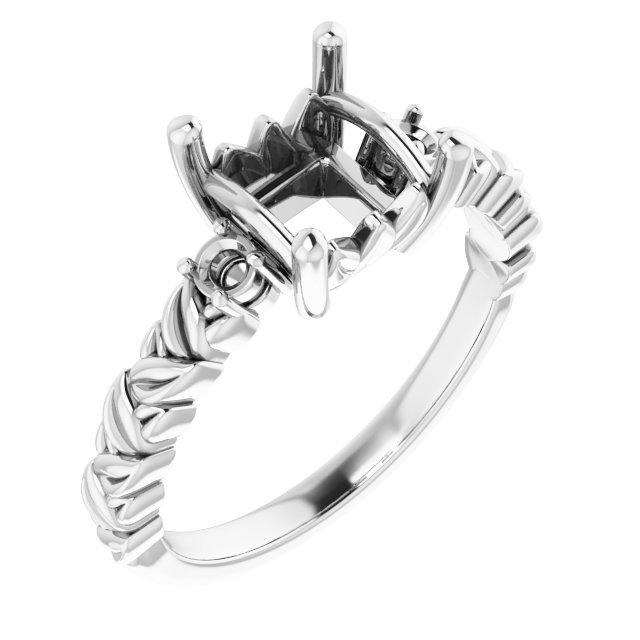 Accented Floral Engagement Ring