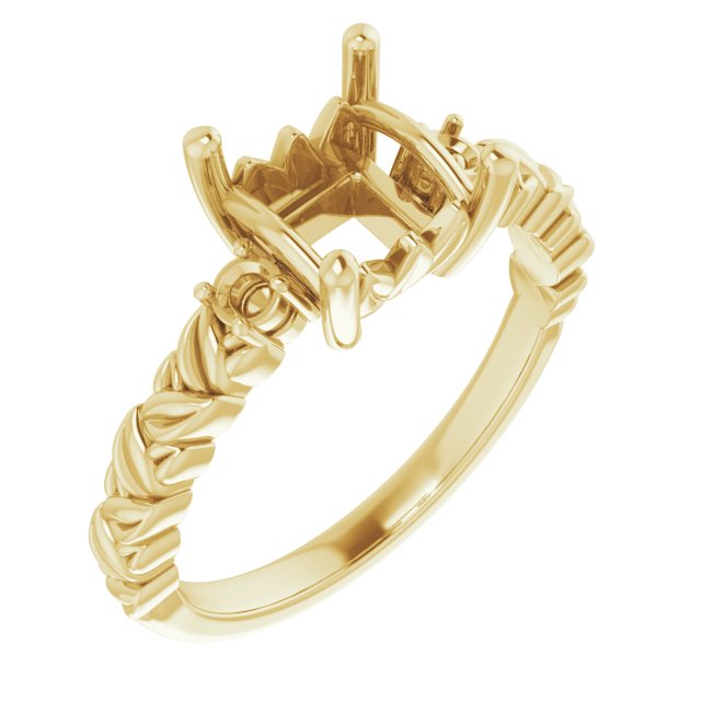 Accented Floral Engagement Ring