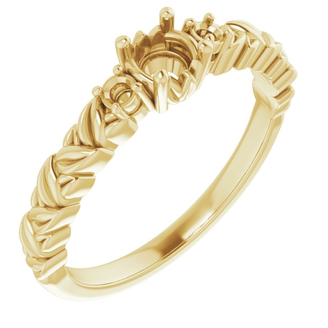 Accented Floral Engagement Ring