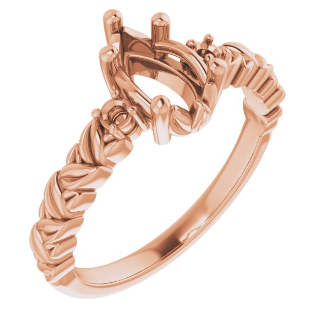Accented Floral Engagement Ring