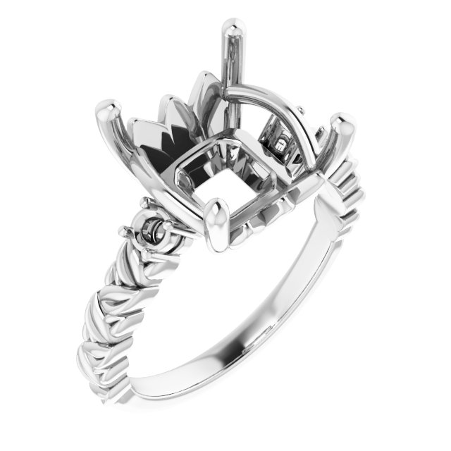 Accented Floral Engagement Ring