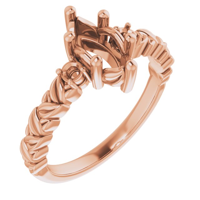 Accented Floral Engagement Ring