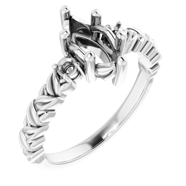 Accented Floral Engagement Ring
