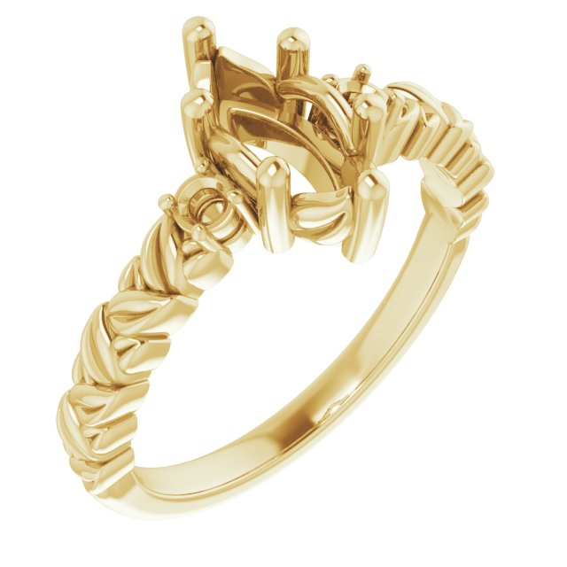 Accented Floral Engagement Ring
