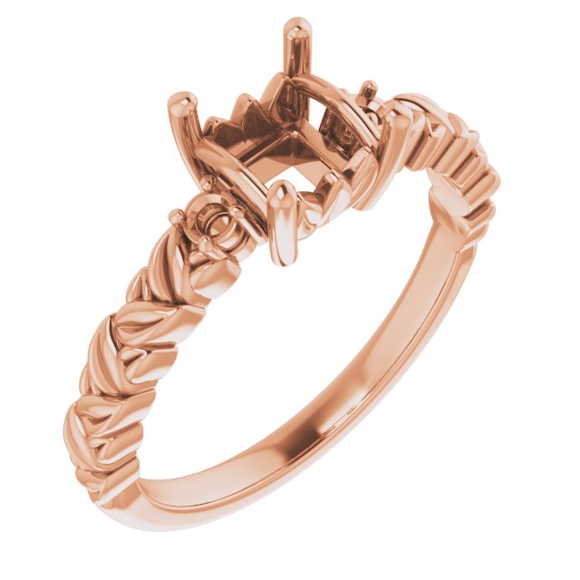 Accented Floral Engagement Ring