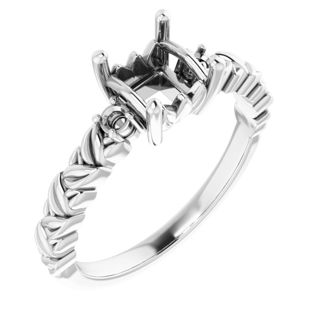 Accented Floral Engagement Ring
