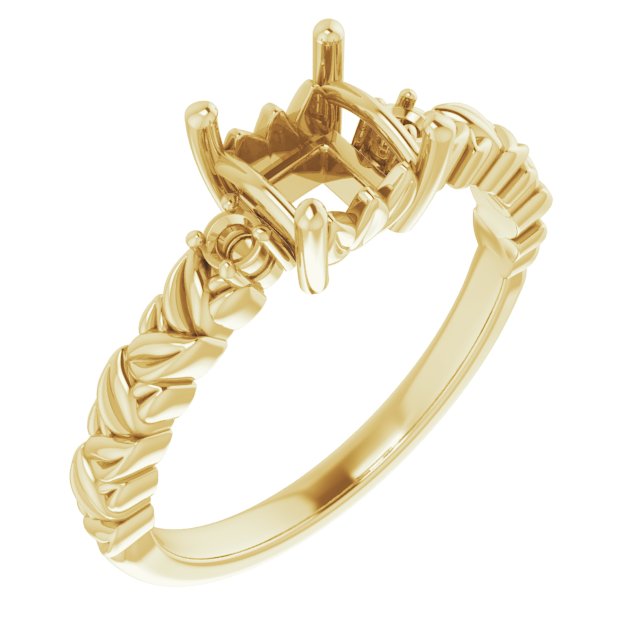 Accented Floral Engagement Ring