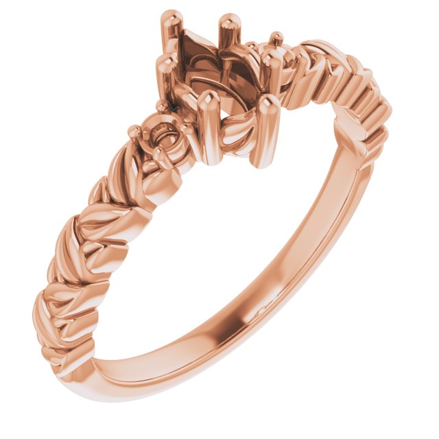 Accented Floral Engagement Ring