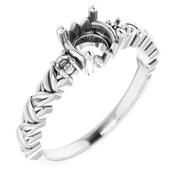 Accented Floral Engagement Ring