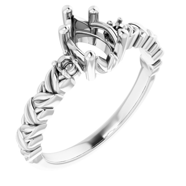 Accented Floral Engagement Ring