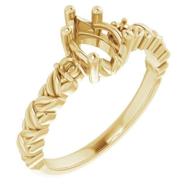 Accented Floral Engagement Ring