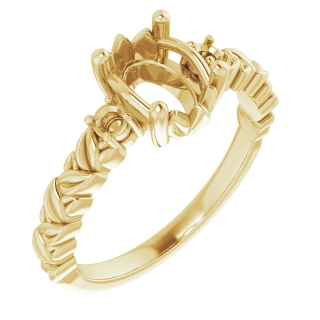 Accented Floral Engagement Ring