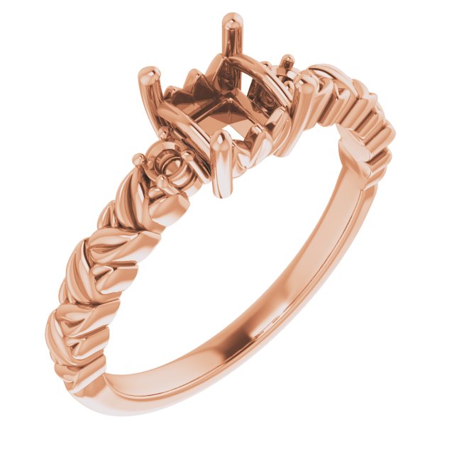 Accented Floral Engagement Ring