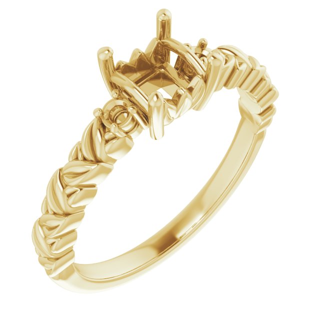 Accented Floral Engagement Ring