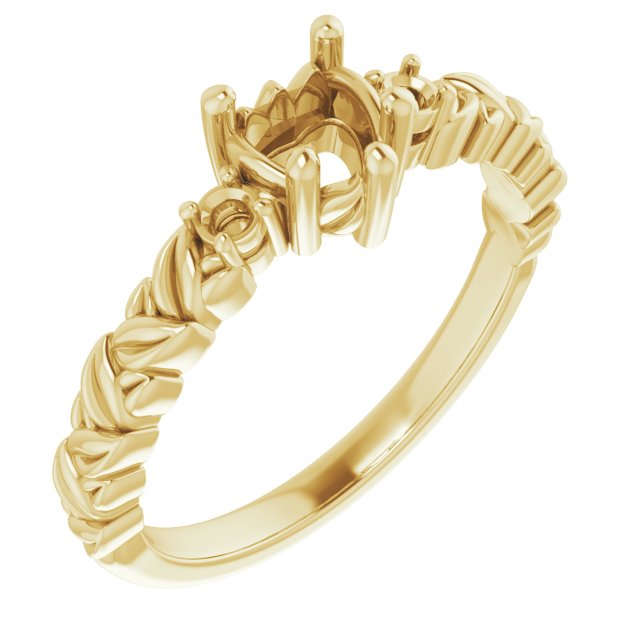 Accented Floral Engagement Ring