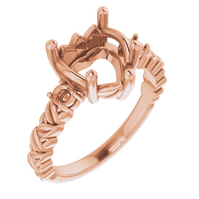 Accented Floral Engagement Ring