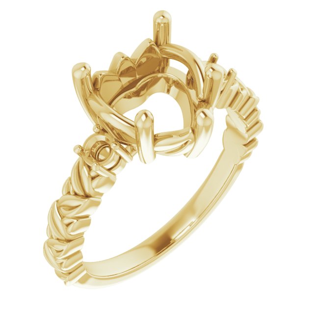 Accented Floral Engagement Ring