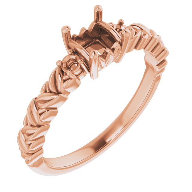 Accented Floral Engagement Ring