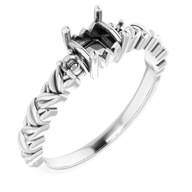 Accented Floral Engagement Ring