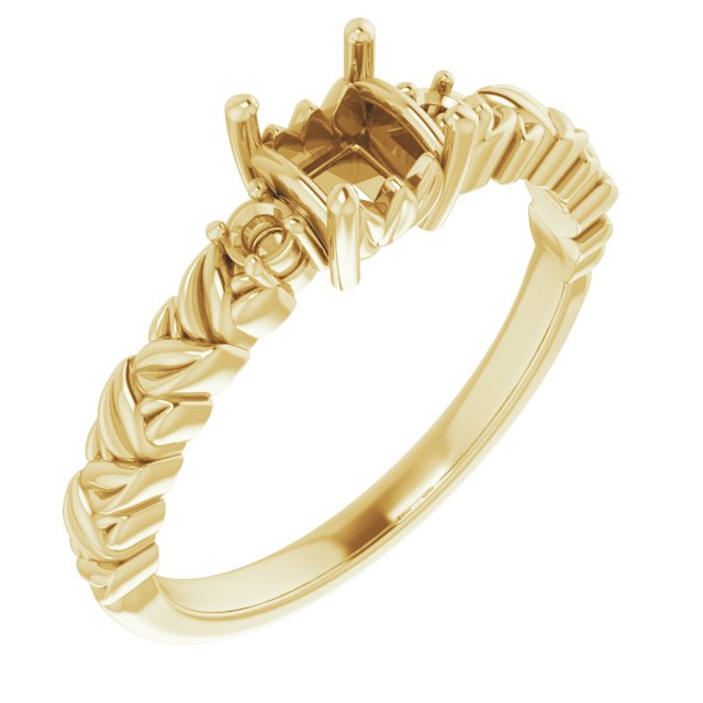 Accented Floral Engagement Ring