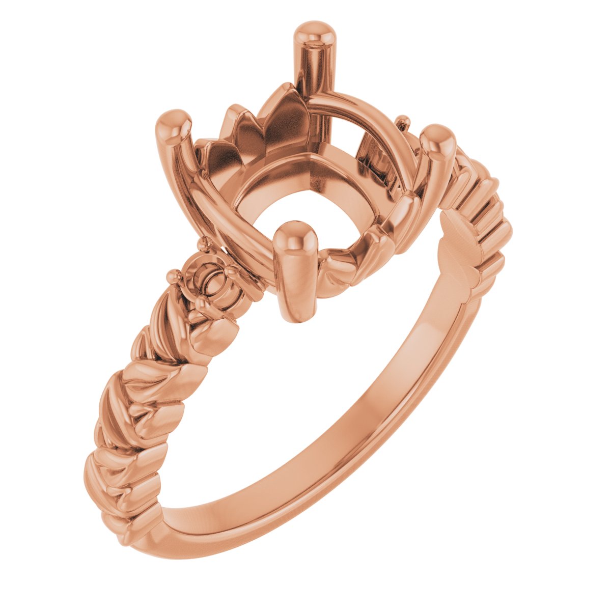 Accented Floral Engagement Ring