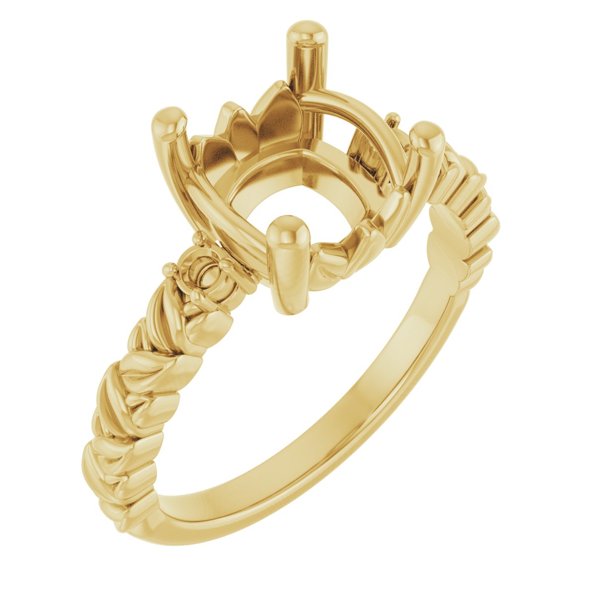 Accented Floral Engagement Ring